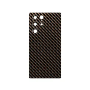 MAHOOT Glossy-Brown-Fiber Cover Sticker for Samsung Galaxy S22 Ultra 5G