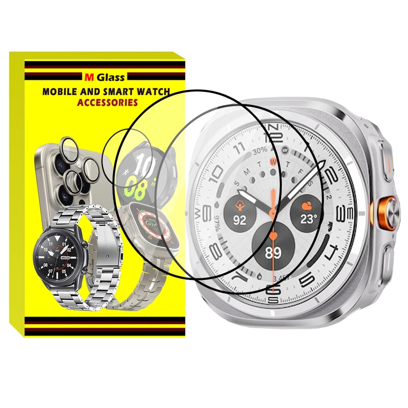 محافظ صفحه نمایش ام‌گلس مدل Pmma-MG مناسب برای ساعت هوشمند سامسونگ Galaxy Watch 7 Ultra 47mm بسته دو عددی