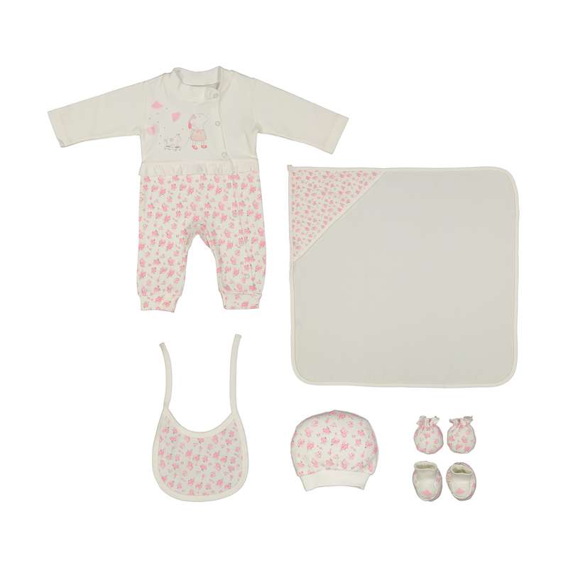 ست 7 تکه لباس نوزادی پاپو مدل گل