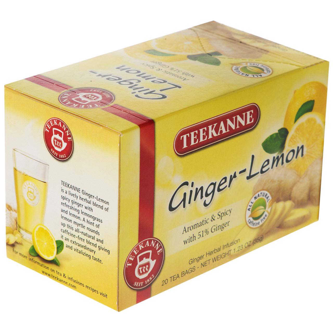 چای کیسه ای تی کانه مدل Ginger Lemon بسته 20 عددی