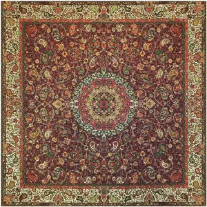 رومیزی ترمه ابریشمی خانه ترمه ایران طرح شقایق کد 6940