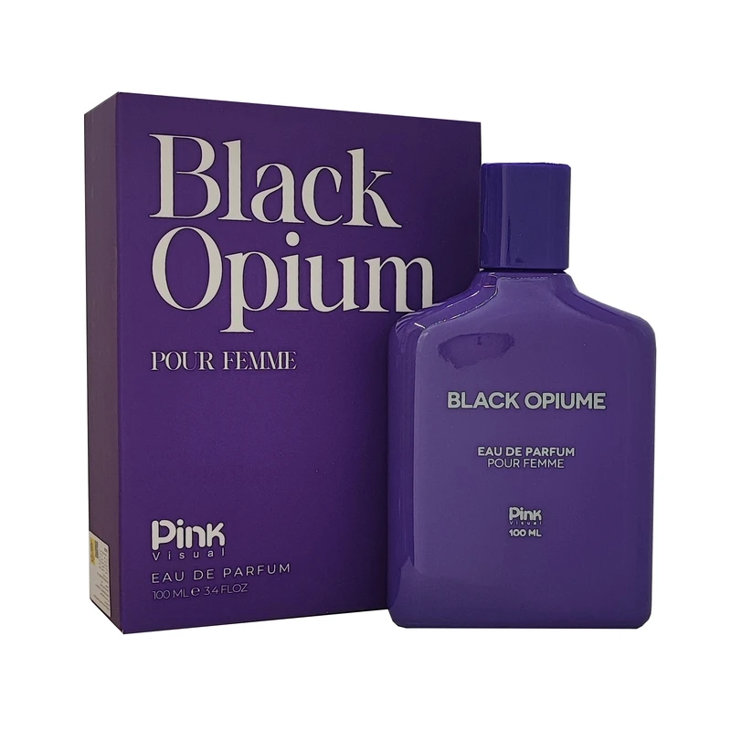 ادوپرفیوم زنانه پینک ویژوآل مدل Black Opium با رایحه گرم حجم 100 میلی‌لیتر
