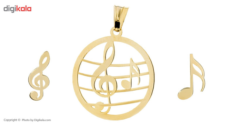 نیم ست طلا 18 عیار ماهک مدل MS0038 طرح نت موسیقی