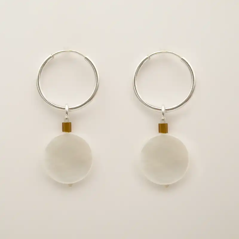 گوشواره نقره زنانه مانچو مدل صدفی کد efs011