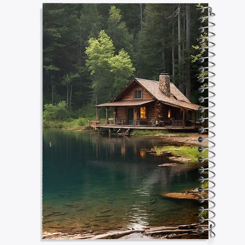 دفتر مشق 50 برگ خندالو طرح کلبه ی جنگلی کد F7346