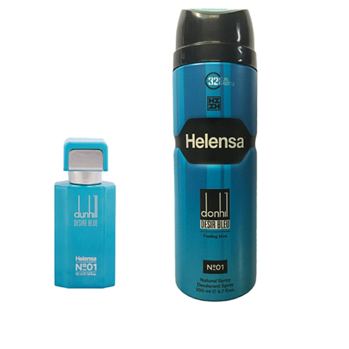ادو پرفیوم مردانه هلنسا مدل Dunhill Desire Blue حجم 50 میلی لیتر به همراه اسپری مردانه مدل Dunhill Desire Blue حجم 200 میلی لیتر