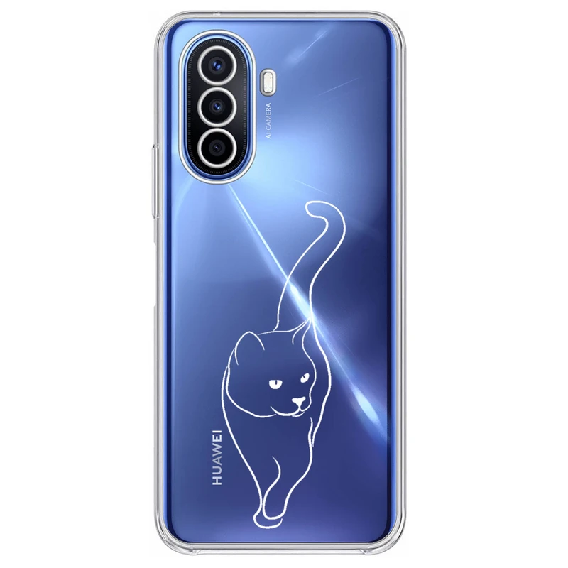 کاور مگافون طرح گربه مدل C60-W مناسب برای گوشی موبایل هوآوی Nova Y70 / Y71