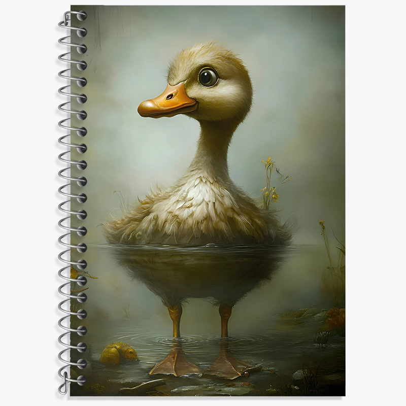 دفتر زبان 50 برگ خندالو مدل دو خط طرح اردک بامزه کد N3552