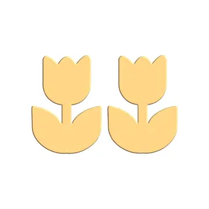 گوشواره طلا 18 عیار زنانه فرشته طرح گل لاله مدل WEL-000248