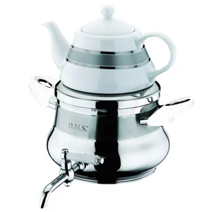 کتری و قوری ا.ام.اس با گنجایش 3.5 لیتر کد 8021 به همراه ست 3 عددی اردورخوری