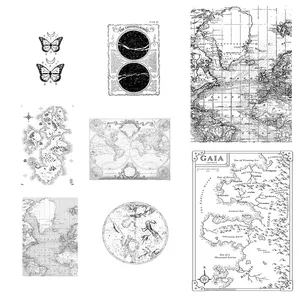 کاغذ رنگی مدل اسکرپ بوک طرح نقشه بسته 8 عددی