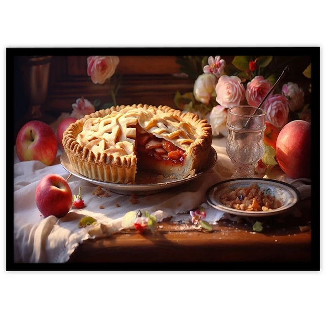 تابلو نوری بکلیت طرح آشپزی و دسر پای سیب مدل B-MID-17606