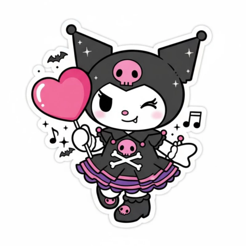 استیکر پارچه و لباس پاد آفرین مدل کارتونی کورومی Kuromi جذاب کد 898