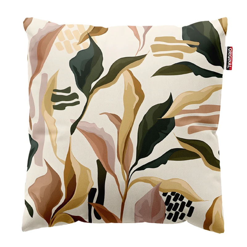 کوسن پاد آفرین مدل مینیمال طرح گل و برگ کد PK303251 سایز 30*30 سانتی متر