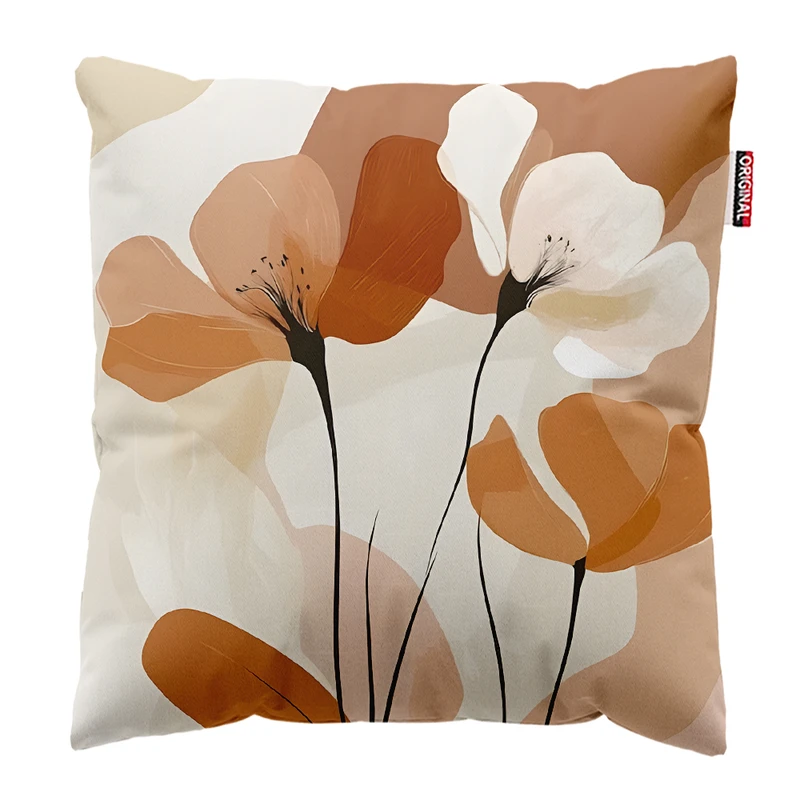 کوسن پاد آفرین مدل مینیمال طرح گل و برگ کد PK303617 سایز 30*30 سانتی متر