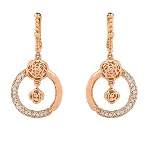 گوشواره طلای 18 عیار سیم و گوهر مدل JLR159