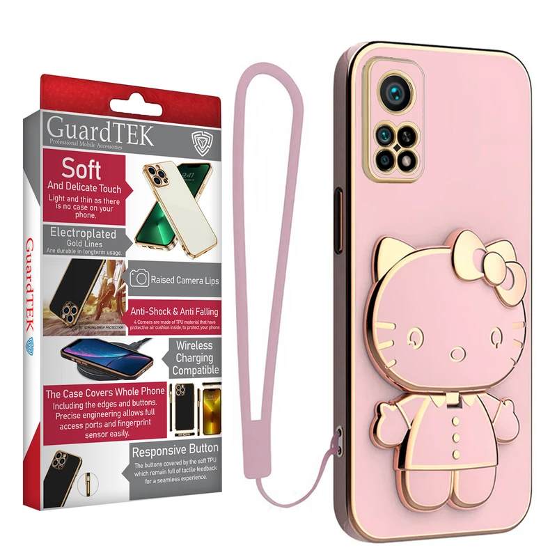 کاور گاردتک اساک مدل Kitty Strap مناسب برای گوشی موبایل شیائومی Mi 10T/ Mi 10T Pro به همراه بند