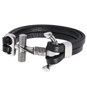 دستبند چرم مردانه گالری گوهرسنگ مدل OT_386_S 