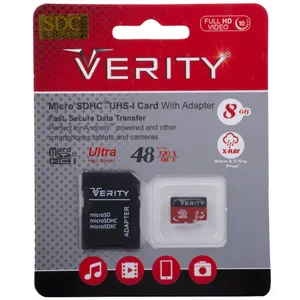 کارت حافظه microSDHC وریتی کلاس 10 استاندارد UHS-I U1 سرعت 48MBps همراه با آداپتور SD ظرفیت 8 گیگابایت