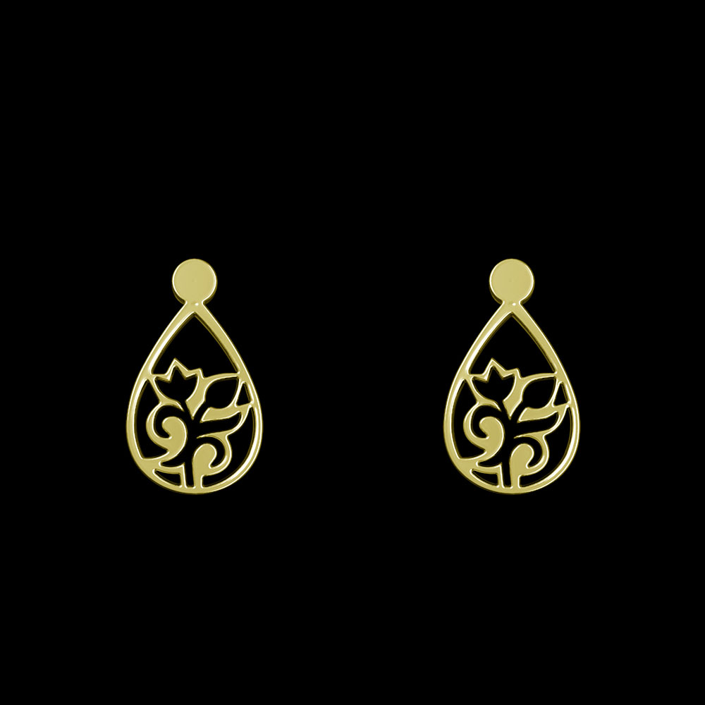 گوشواره طلا 18 عیار زنانه مدوپد مدل گل کد GA1-10520