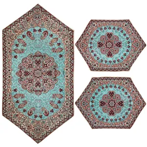 ست 3 تکه رومیزی ترمه مدل نسترن کد N13