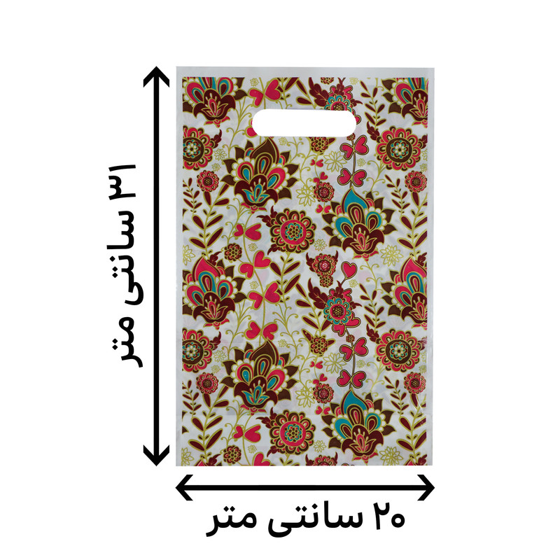 کیسه خرید مدل دسته دار ضخیم مقاوم گل پیچی بسته پنج عددی