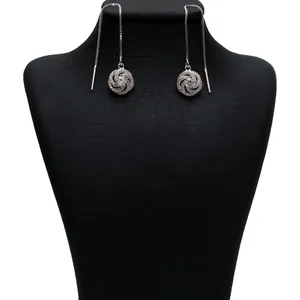 گوشواره نقره شهر جواهر مدل SJ-SPE010