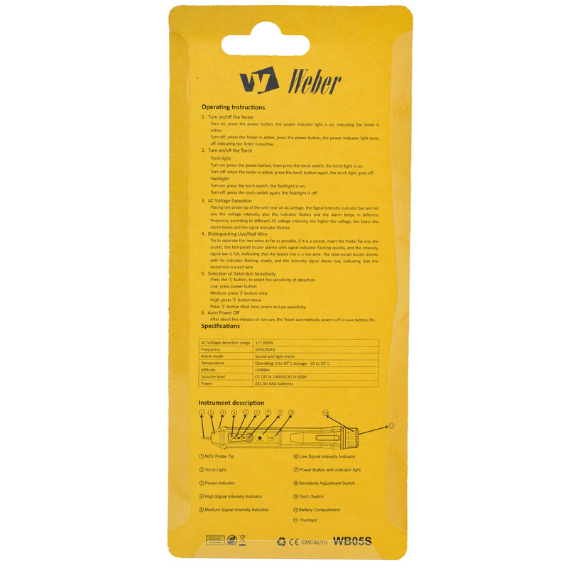 تستر ولتاژ وبر مدل WB05S تستر ولتاژ وبر مدل WB05S
