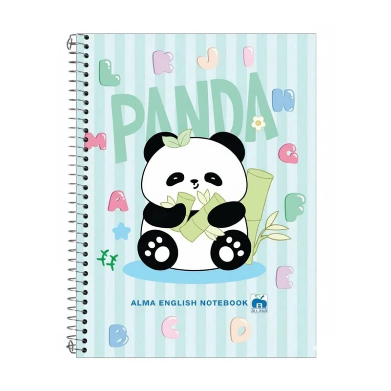دفتر زبان 60 برگ آلما طرح PANDA مدل سه خط کد 7641