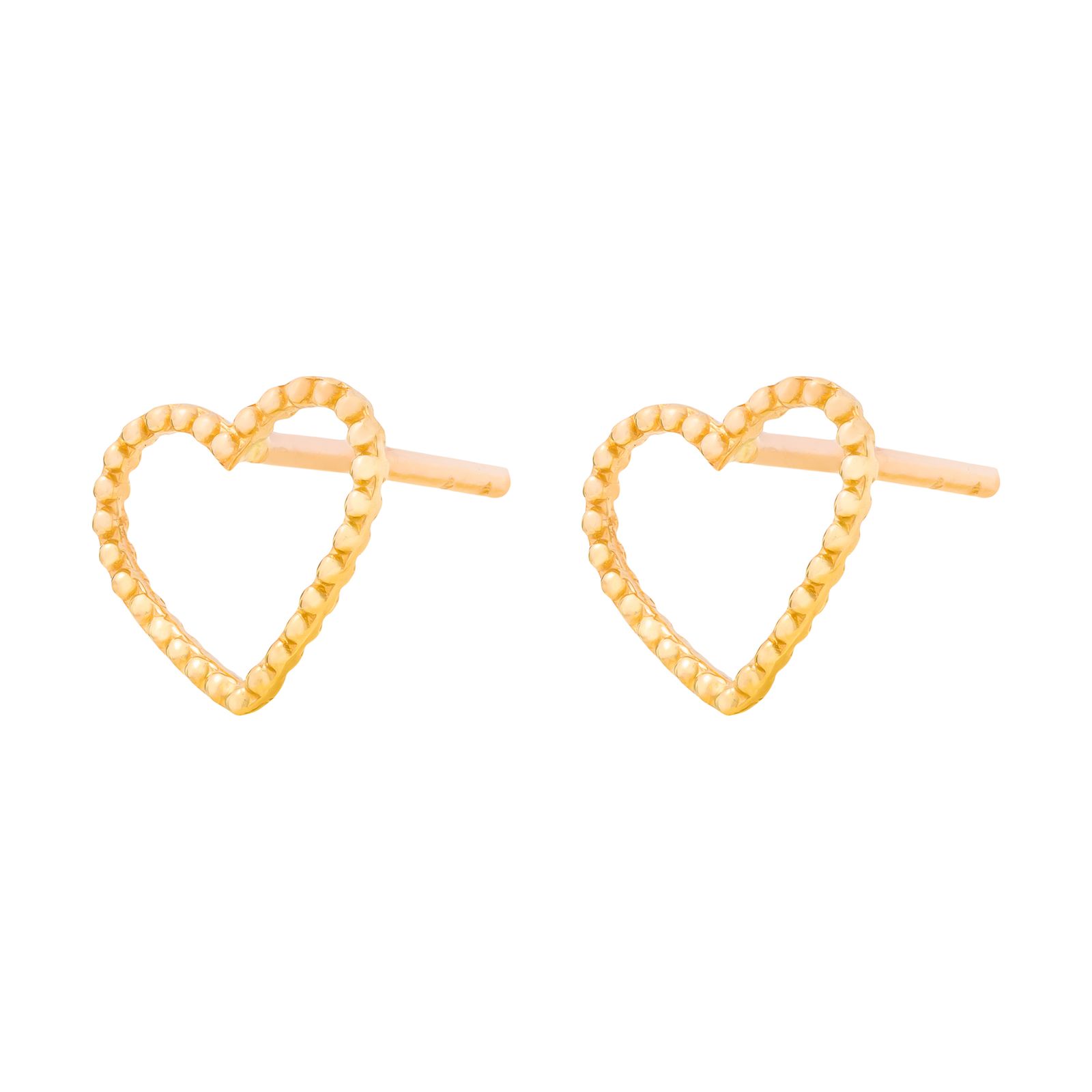 گوشواره میخی طلا 18 عیار زنانه وی گالری مدل قلب کد E0094 -  - 2