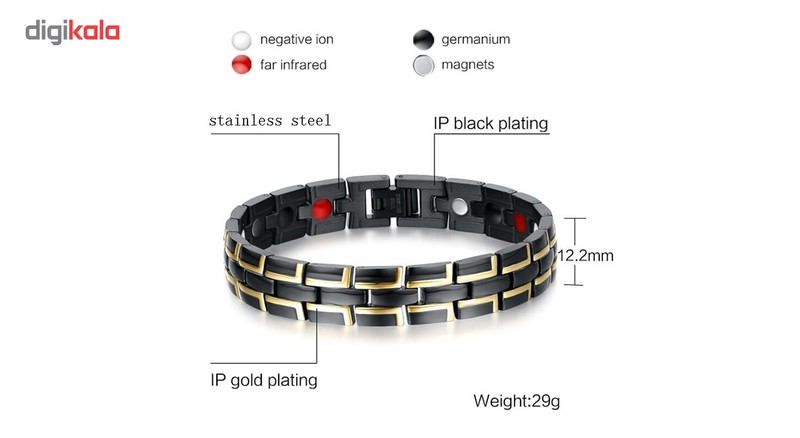 دستبند مغناطیسی سلامت اصل مدل Classical Black