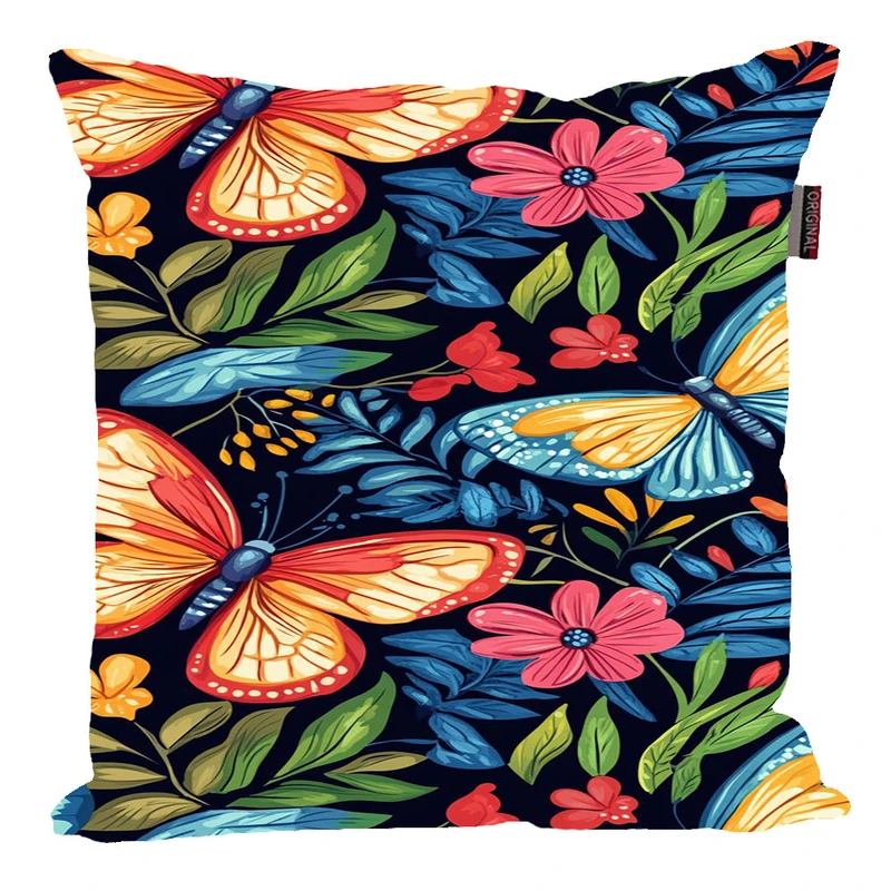 کوسن پاد آفرین مدل گل و پروانه کد p192