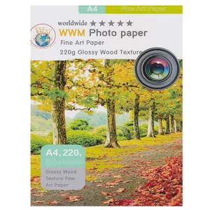 کاغذ عکس دابلیو دابلیو ام مدل 220 گرمی طرح چوب سایز A4 بسته 50 عددی