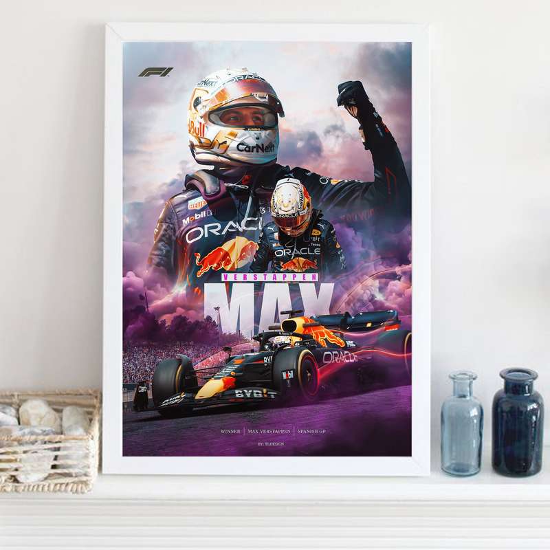 تابلو مدل فرمول یک مکس ورشتپن Verstappen کد LA-F1G1018