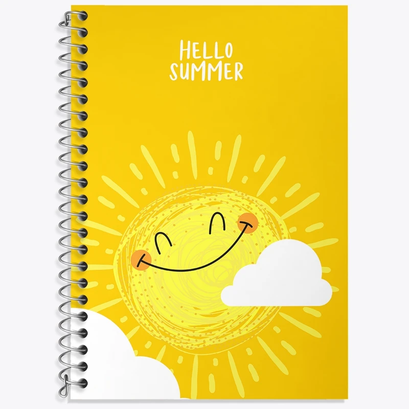 دفتر زبان 50 برگ خندالو مدل سه خط طرح خورشید کیوت کد N1496