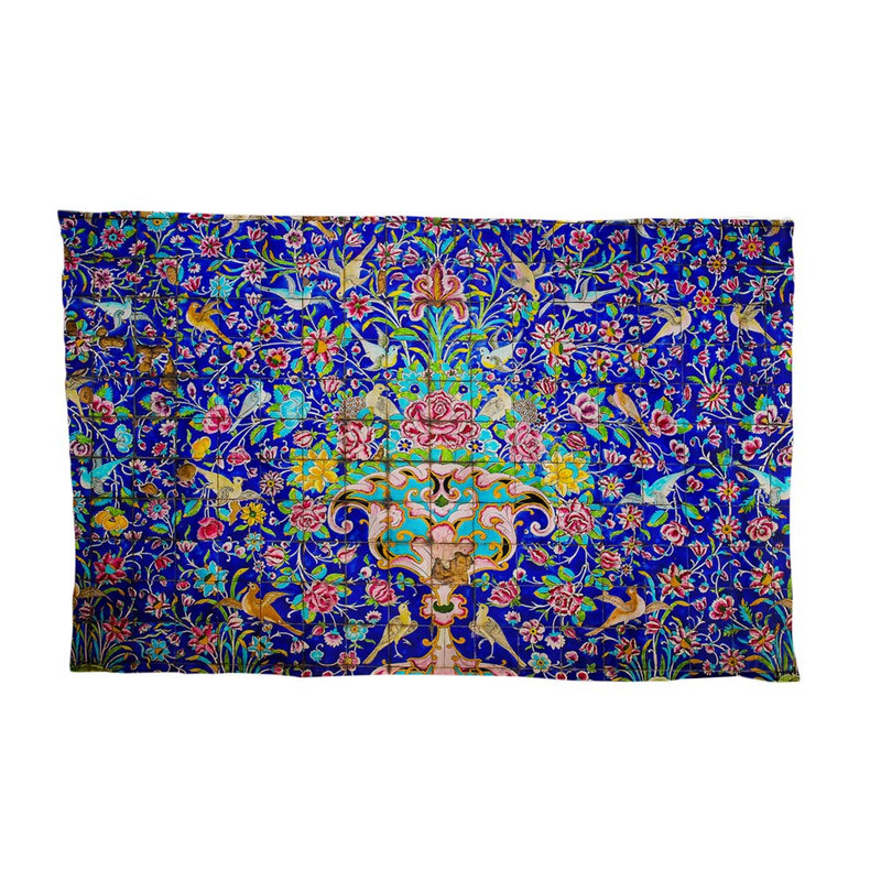 کاغذ کادو ترمه طراحان ایده مدل کاشی گل و مرغ کد trm0515