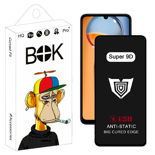 محافظ صفحه نمایش بوک مدل Super 9D Touch مناسب برای گوشی موبایل شیائومی Redmi 13c / 13c 5g / 13r / a05 / poco c65 / m6 5g