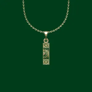 گردنبند طلا 18 عیار زنانه مدوپد مدل مستطیل کد FF2-1-1064