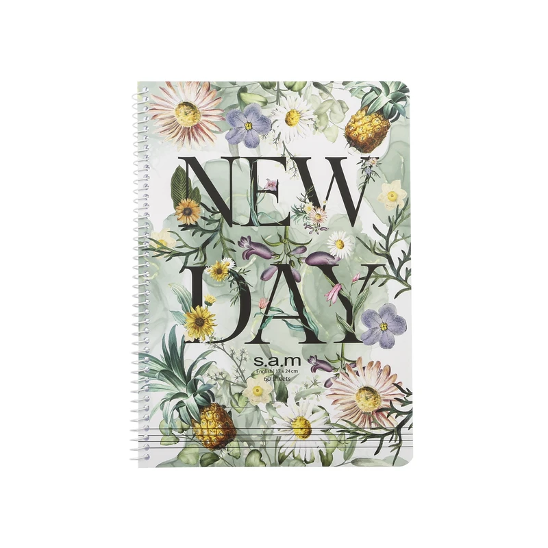 دفتر زبان 60 برگ مدل چهارخط طرح NEW DAY