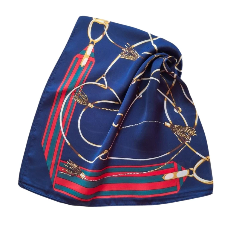 مینی اسکارف زنانه مدل ابریشم توییل طرح خطوط هندسی