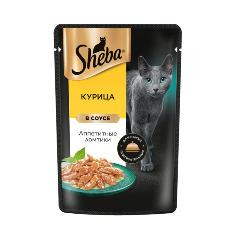 پوچ گربه بالغ شبا مدل Delicious Slices طعم مرغ در سس وزن 75 گرم