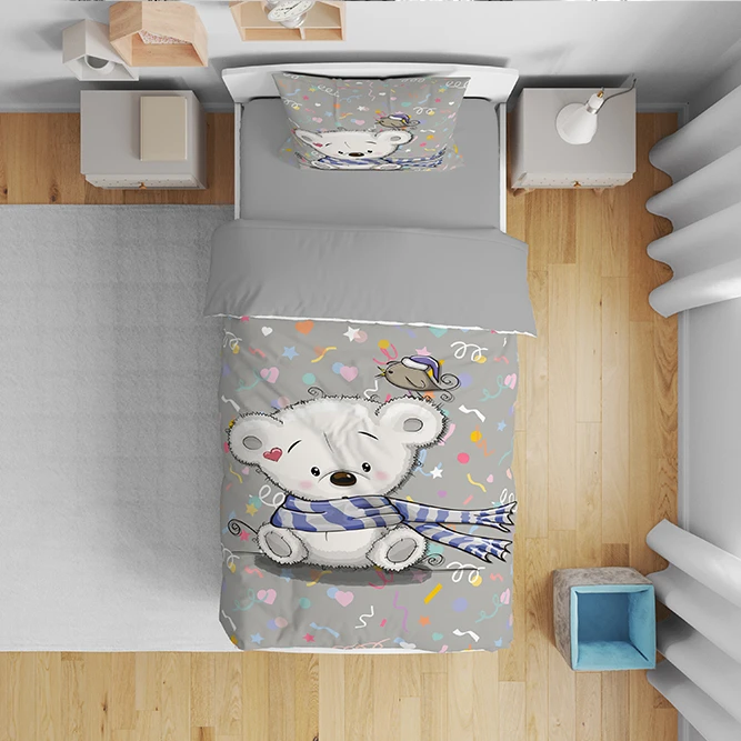 سرویس روتختی مدل تدی کد 4909 تک نفره 5 تکه