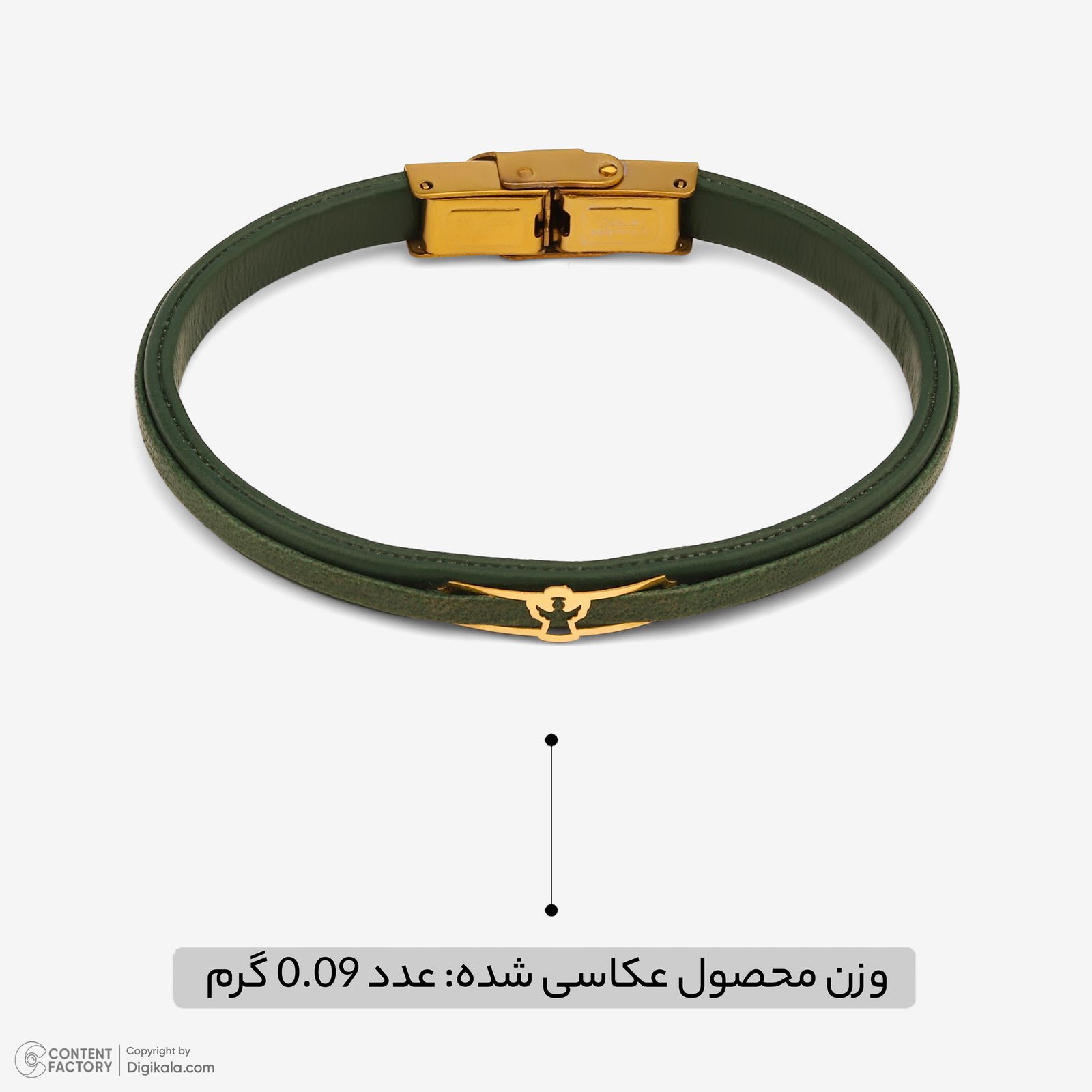 دستبند طلا 18 عیار زنانه با بند چرمی وی گالری مدل فرشته کد LBB1168 -  - 8