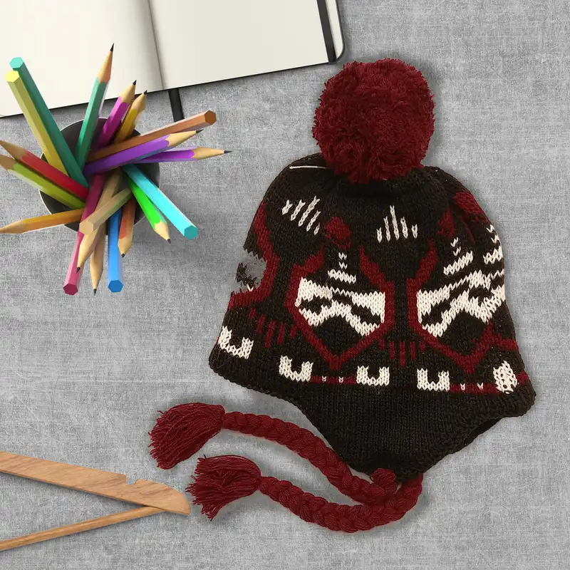 کلاه بافتنی بچگانه کولزیون مدل هندسی کد 61801