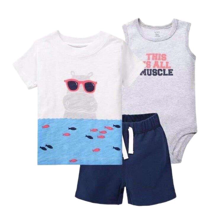 ست 3 تکه لباس نوزادی کارترز مدل اسب دریایی