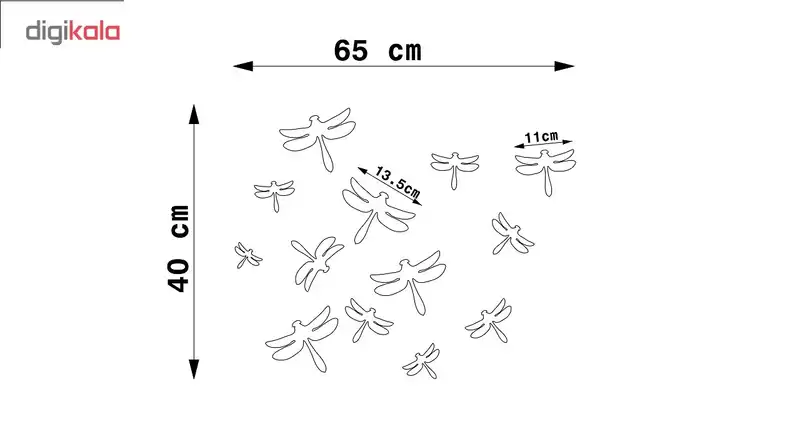 آیینه پلکسی پرشین استیکر طرح سنجاقک