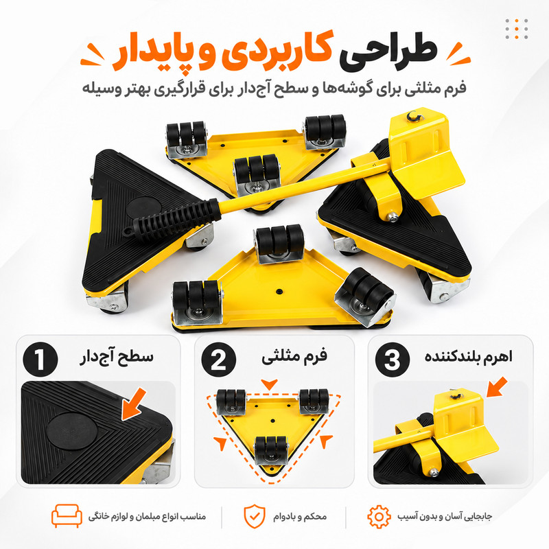 اسباب حمل وسایل خانگی میراکل اتو مدل Removal Kit-4Items مجموعه 5 عددی 