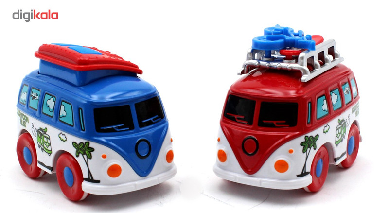 ماشین بازی تی ان تی مینیور مدل -Mini Metal Bus B- بسته دو عددی