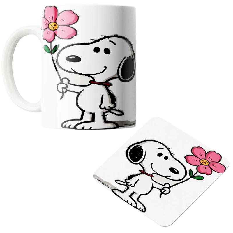 ماگ پاد آفرین مدل اسنوپی کد 624 به همراه زیرلیوانی 