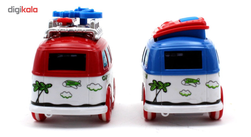 ماشین بازی تی ان تی مینیور مدل -Mini Metal Bus B- بسته دو عددی